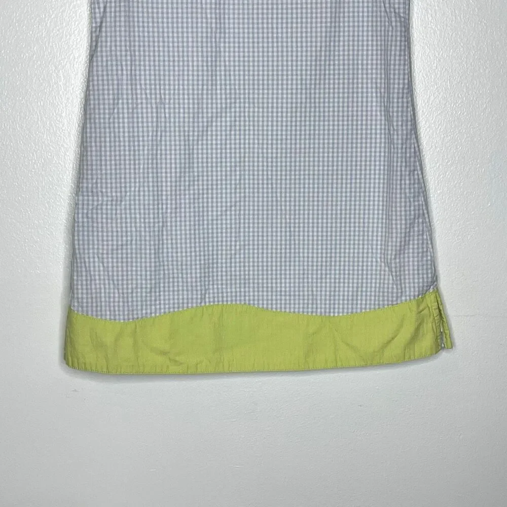 Gymboree A Bird’s Life Blue Green Gingham Embroidered Dress Vintage Girls Size 8